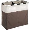 Whitmor Easycare Double Laundry Hamper – Lights and Darks Separator – Java