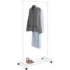 Whitmor Foldable Garment Rack – Rolling Clothes Rack – Adjustable Height – Silver(18 x 34 x 66 in)