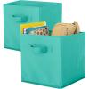 Whitmor, Gray, Collapsible Cubes, 10″ L x 10″ W x 10″ H, Set of 2(Turquoise)