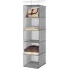 Whitmor Hanging Accessory Shelves 5 Open Sweater Shelves Crosshatch Gray(10.75 x 10 x 35 in)