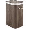 Whitmor Laundry Hamper with Rope Handles Bamboo, 12.25×16.25×23.375, Dark Stain(Dark Stain)