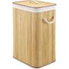 Whitmor Laundry Hamper with Rope Handles Bamboo, 12.25×16.25×23.375, Dark Stain(Natural Stain)