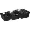 Whitmor Rattique Storage Baskets – Grey (3 Piece Set)(Black)