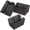 Whitmor Rattique Storage Baskets – Grey (3 Piece Set)(Brown)