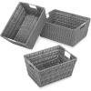 Whitmor Rattique Storage Baskets – Grey (3 Piece Set)(Grey)