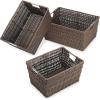 Whitmor Rattique Storage Baskets – Grey (3 Piece Set)(Java)