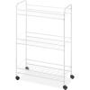 Whitmor Slim Rolling Household Cart – White 30.50 x 9.25 x 20.75(20.75″L x 9.25″W x 30.5″H)