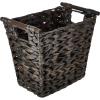Whitmor Split Rattique Waste Basket with Wood Handles – Gray(Driftwood)