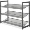 Whitmor Steel Mesh 3-Tier Shoe Rack, Gunmetal Gray(3-tier gunmetal Grey)