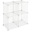 Whitmor Storage Cubes – Stackable Interlocking Wire Shelves -Black (Set of 4)(White)