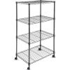 Whitmor Supreme 5 Tier Adjustable Shelving – 500 Pound Weight Capacity Per Shelf – Leveling Feet(4-tier  24″l X 14″w X 47″h (With Wheels))