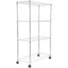 Whitmor Supreme 5 Tier Adjustable Shelving – 500 Pound Weight Capacity Per Shelf – Leveling Feet(4-tier  36″l X 18″w X 59″h (With Wheels))