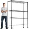 Whitmor Supreme 5 Tier Adjustable Shelving – 500 Pound Weight Capacity Per Shelf – Leveling Feet(4-tier  55″l X 24″w X 72″h (With Wheels))