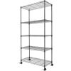 Whitmor Supreme 5 Tier Adjustable Shelving – 500 Pound Weight Capacity Per Shelf – Leveling Feet(5-tier  14″l X 30″w X 59″h)