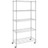 Whitmor Supreme 5 Tier Adjustable Shelving – 500 Pound Weight Capacity Per Shelf – Leveling Feet(Chrome)
