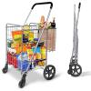 Whitmor Utility Shopping Cart – Durable Folding Design for Easy Storage, Model Number: 6250-4997-2-SIOC(21.29″L x 21.65″W x 36.2″H  Sliver)