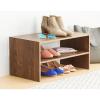 imageWhitmor Wood Stackable 2Shelf Shoe Rack 24 INCH EspressoBrown