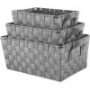 Whitmor Woven Strap Storage Tote Basket – Espresso , Large(Gray)