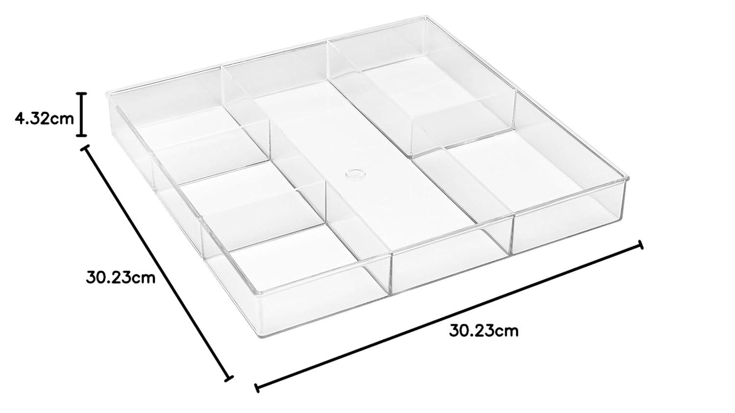 imageWhitmor 3 Section Small Easy Clean Clear Plastic Resin Drawer Organizer6Section