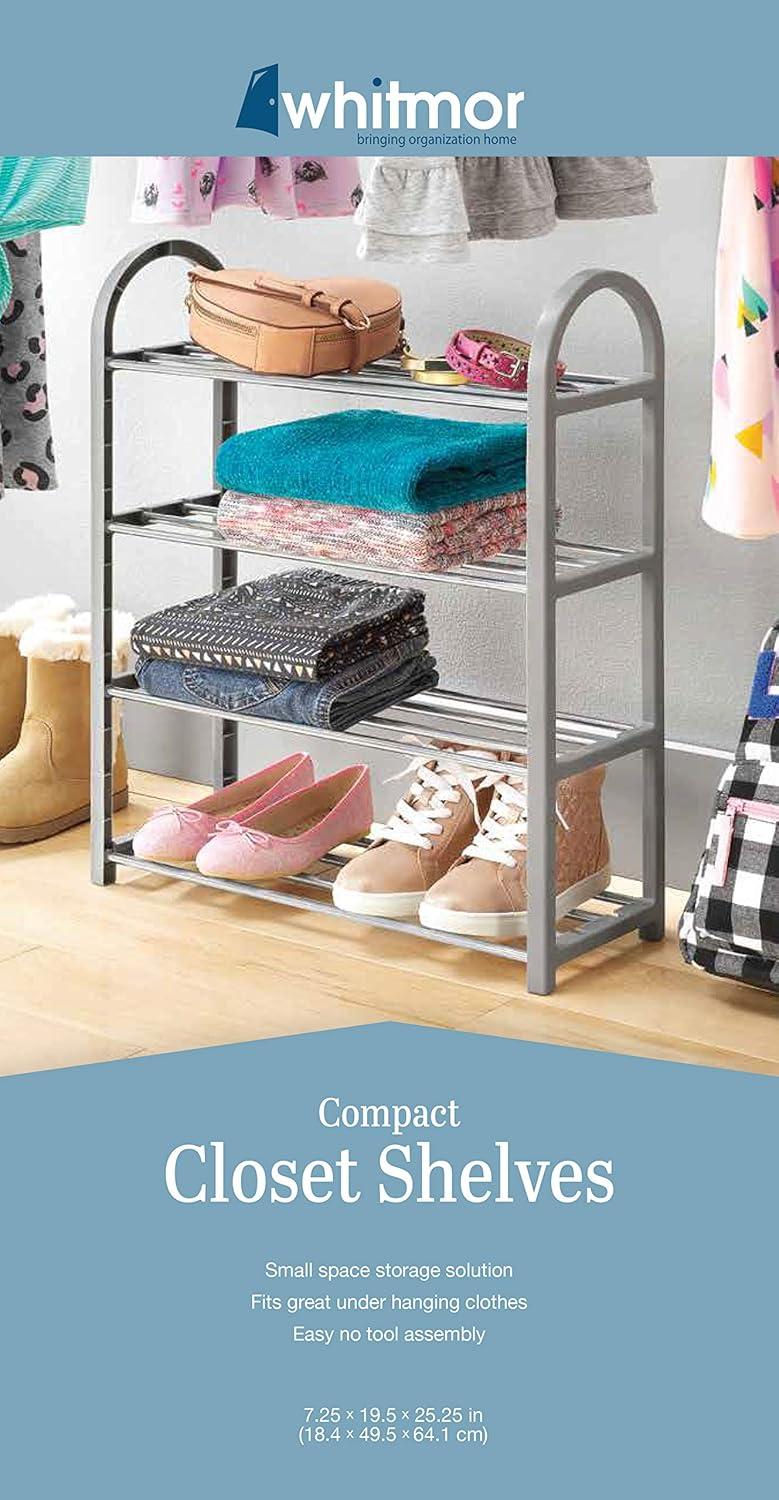 imageWhitmor 4Tier Compact Closet Shelves Gray
