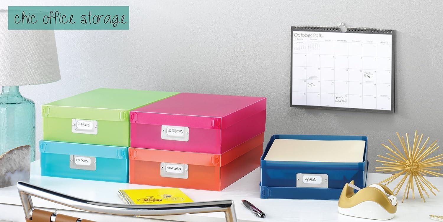 imageWhitmor 67543735 Plastic CD Boxes Set of 5 Assorted Colors120 L x 90 W x 325 H