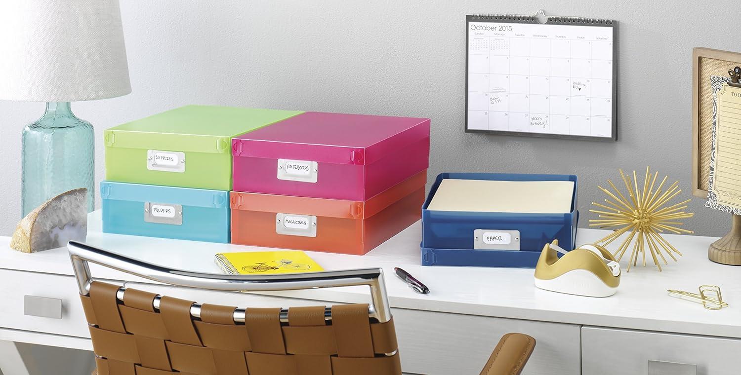 imageWhitmor 67543735 Plastic CD Boxes Set of 5 Assorted Colors120 L x 90 W x 325 H