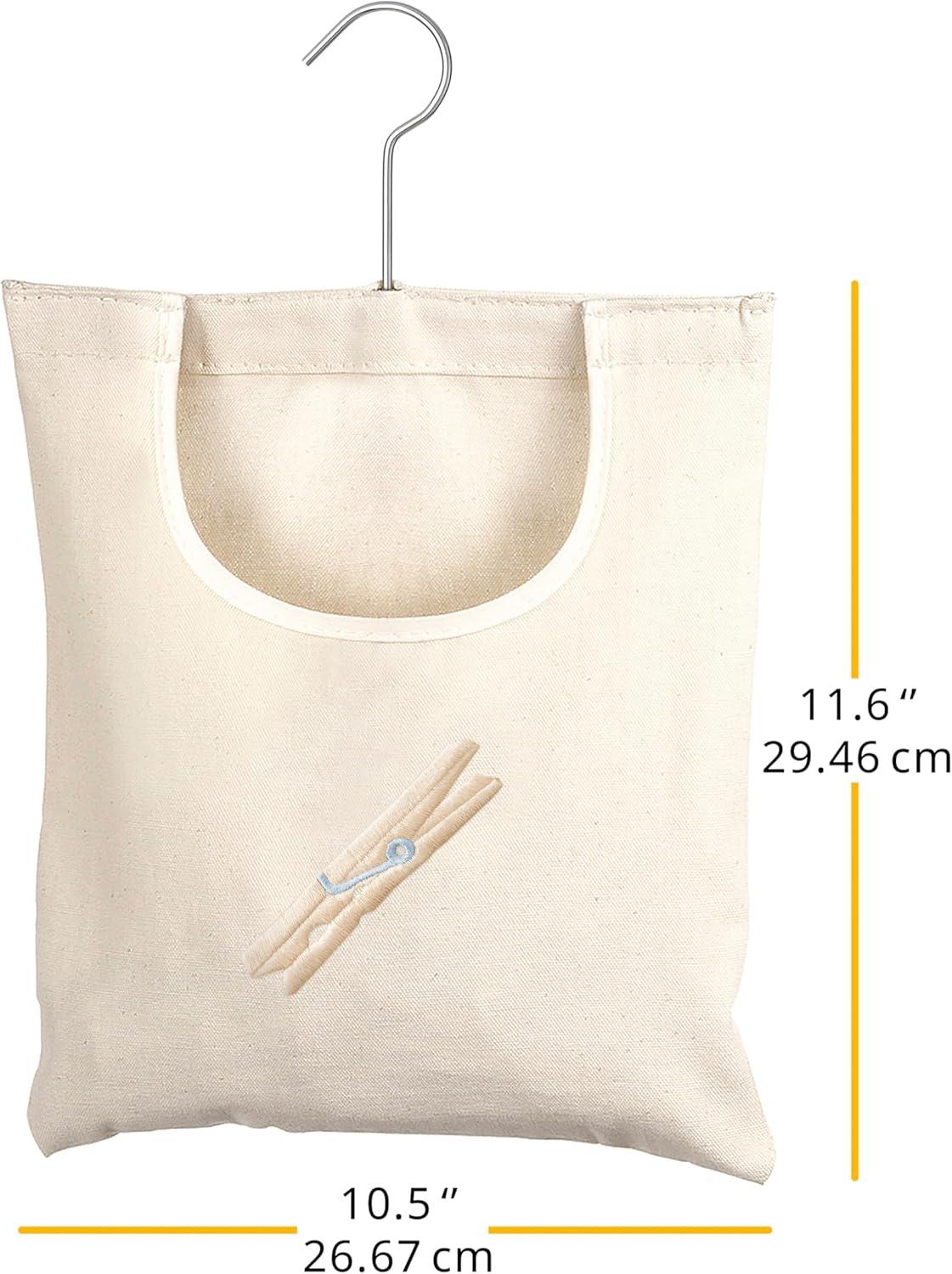 imageWhitmor Canvas Clothespin Bag Hanging Storage OrganizerCLOTHESPIN BAG