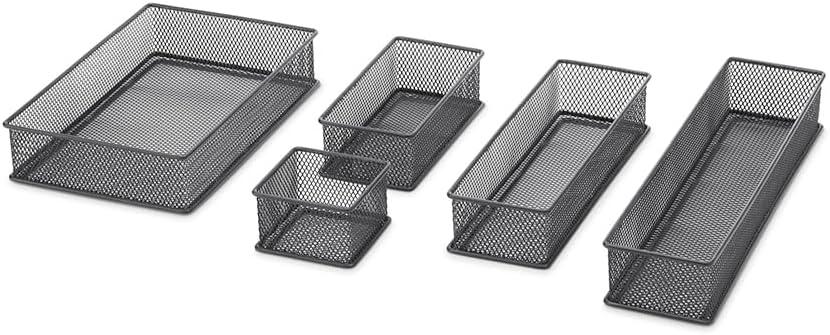 imageWhitmor ClearSet Includes 6 Individual Pieces Modular Drawer Organizers Set of 6Black