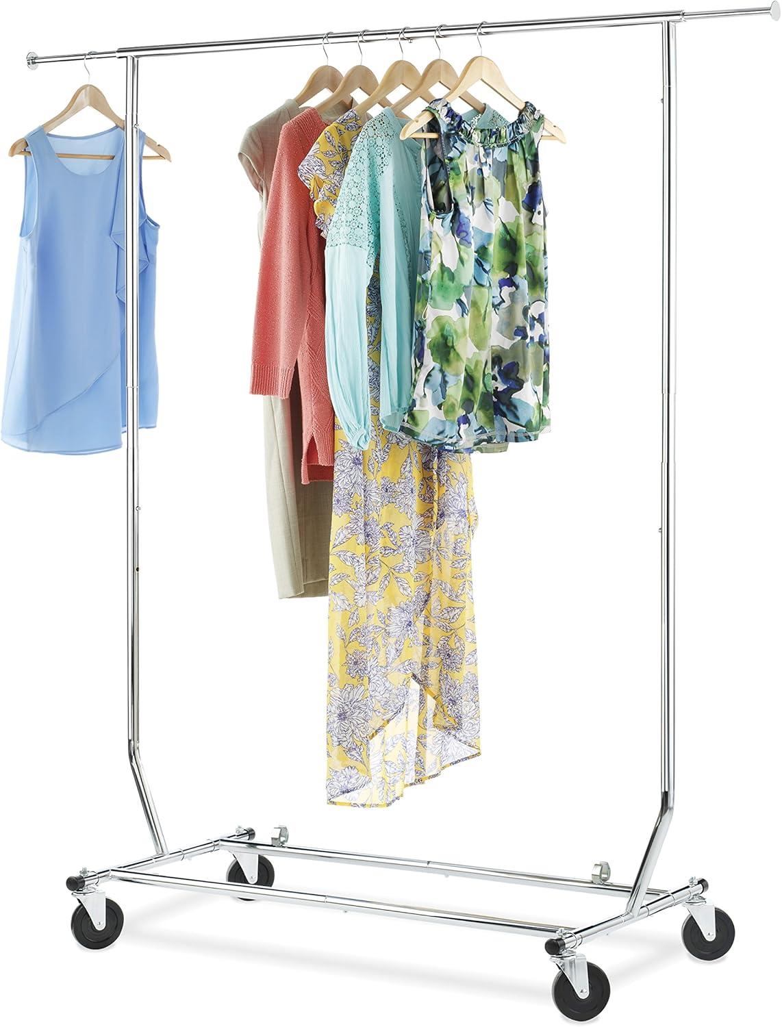 imageWhitmor Garment Rack Foldable for Easy Storage Chrome
