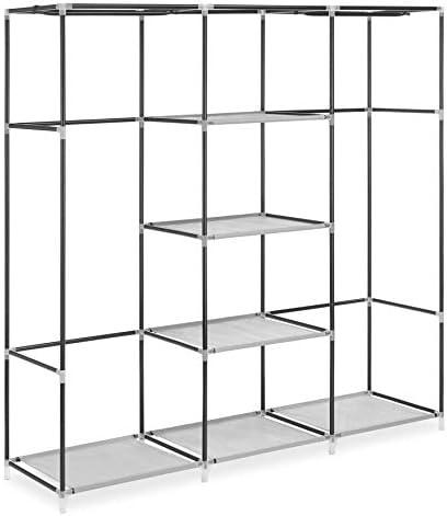 imageWhitmor Gray Covered Wardrobe with Center Shelves