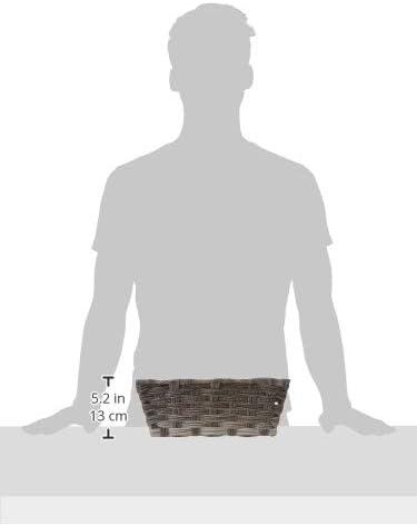 imageWhitmor Gray Wash Split Rattique Small Shelf Tote