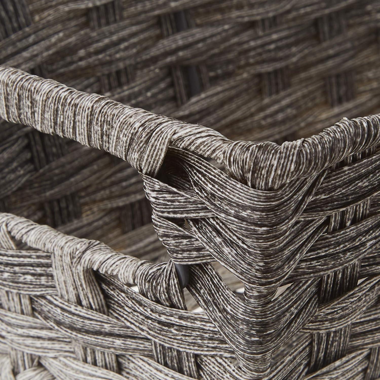 imageWhitmor Gray Wash Split Rattique Small Shelf Tote