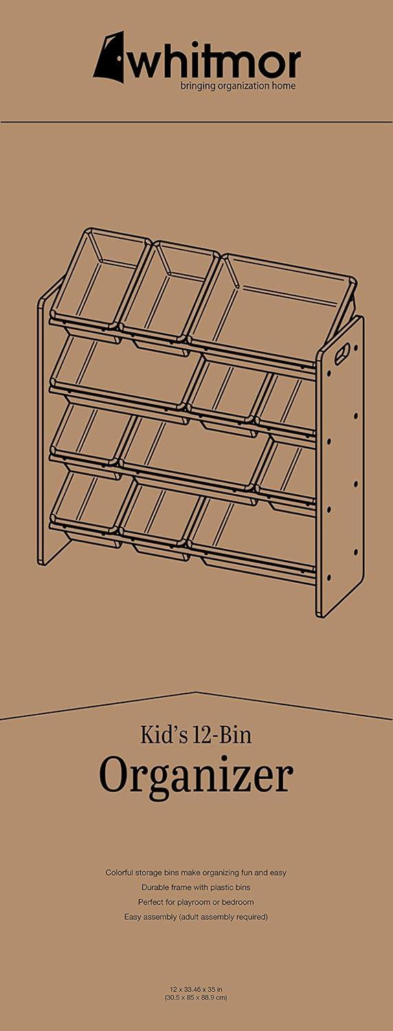imageWhitmor Kids 12 Bin Organizer Primary12 Bin Primary