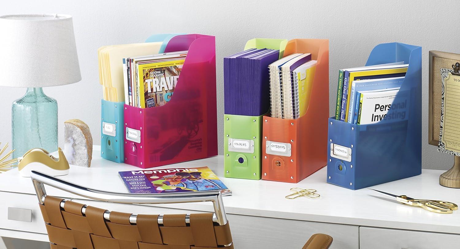 imageWhitmor Magazine Storage Desk Organizers Black Set of 5