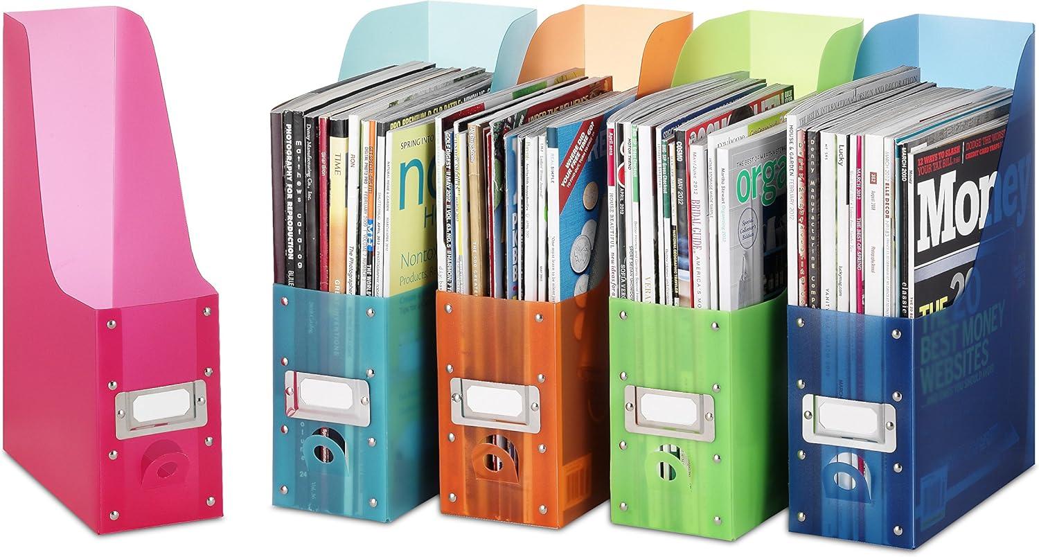 imageWhitmor Magazine Storage Desk Organizers Black Set of 5