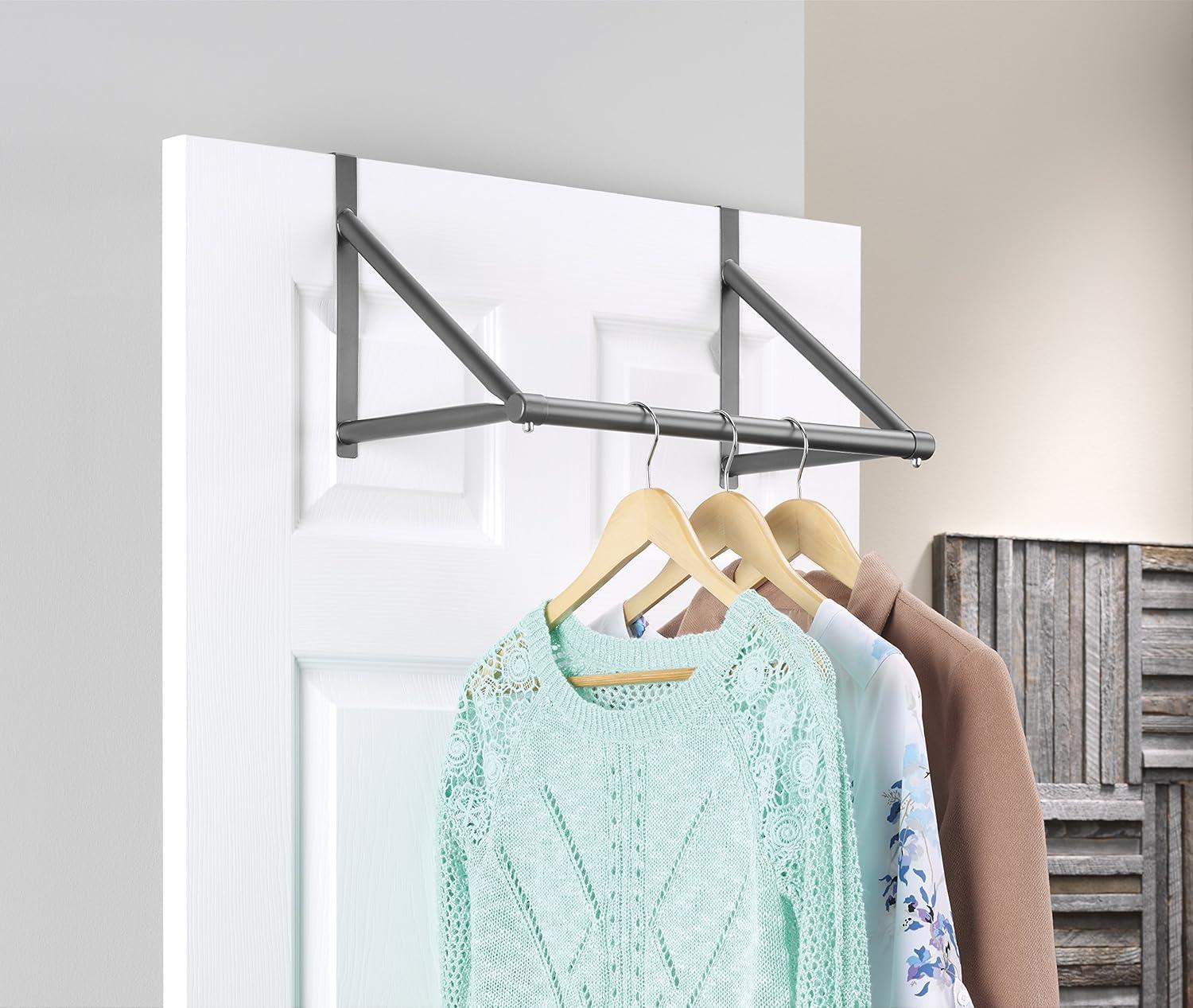 imageWhitmor Over The Door Hanger Over The Door Clothes Hanging Rack BlackGunmetal