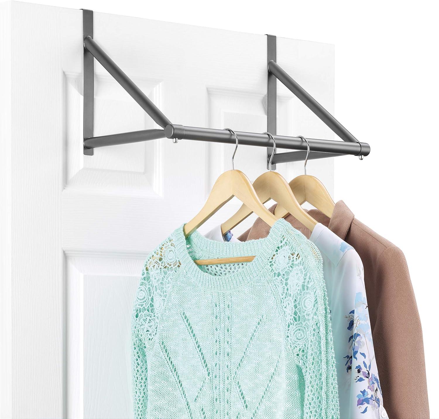 imageWhitmor Over The Door Hanger Over The Door Clothes Hanging Rack BlackGunmetal