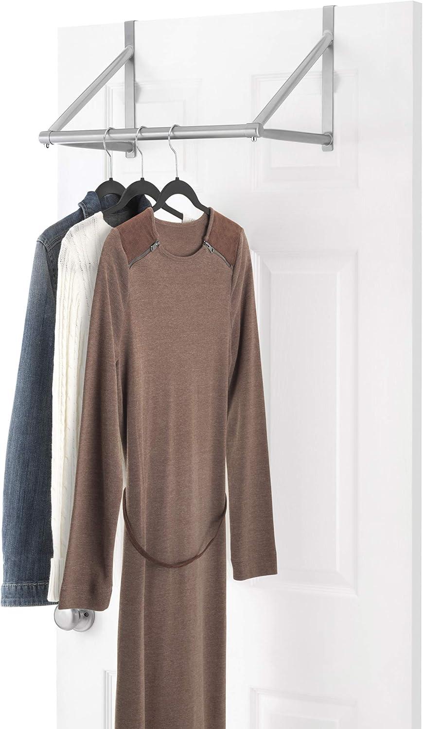 imageWhitmor Over The Door Hanger Over The Door Clothes Hanging Rack BlackSilver