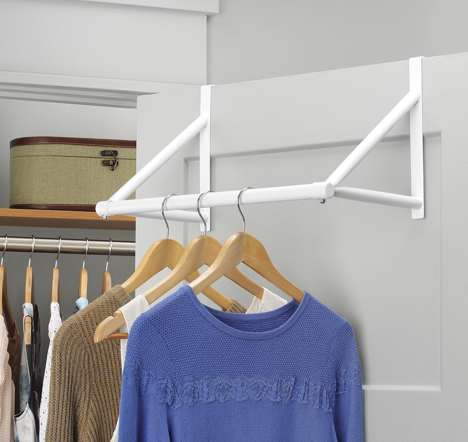 imageWhitmor Over The Door Hanger Over The Door Clothes Hanging Rack BlackWhite