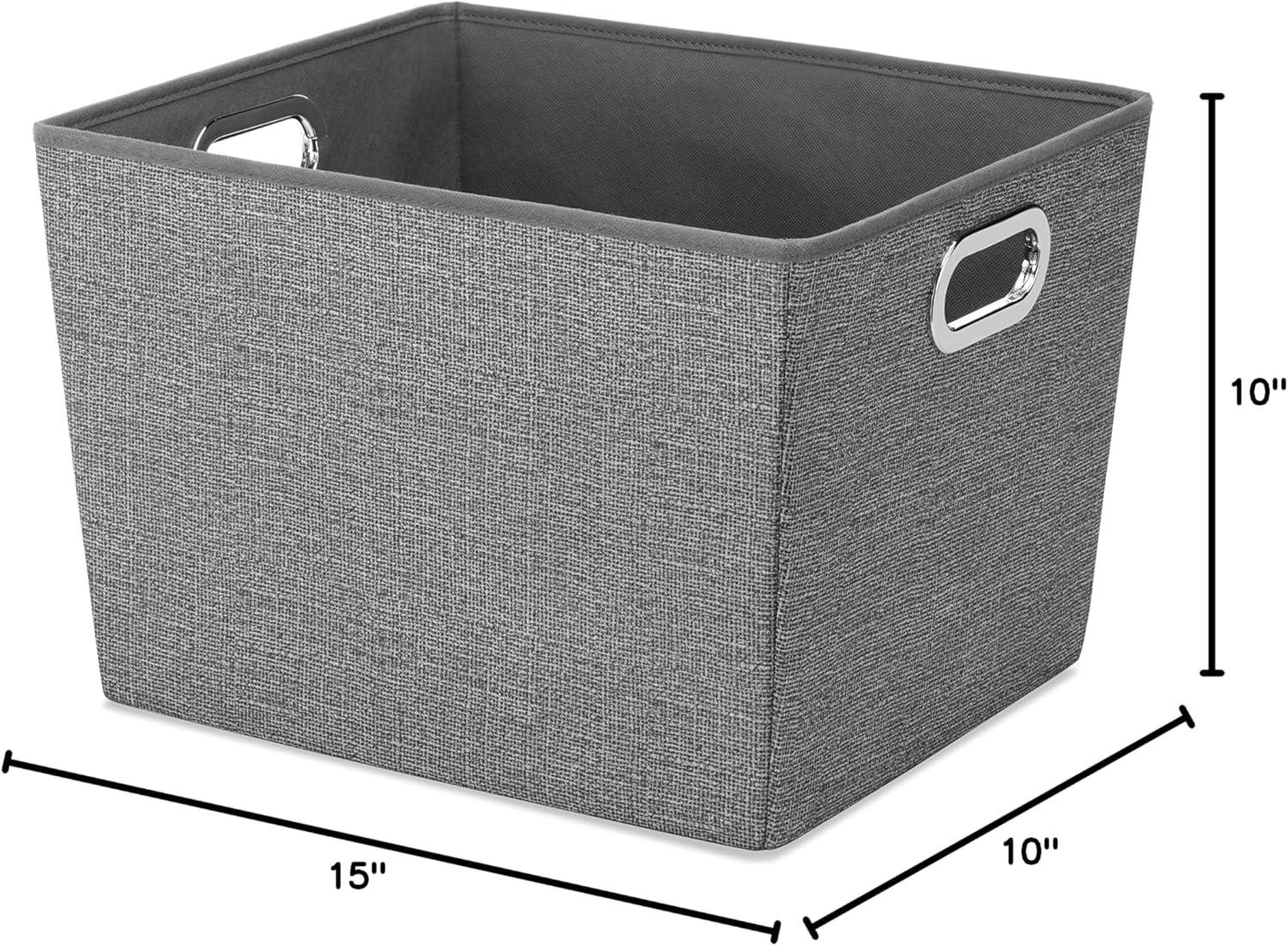 imageWhitmor Tote 13 L x 15 W x 10 H inches Crosshatch GrayTote