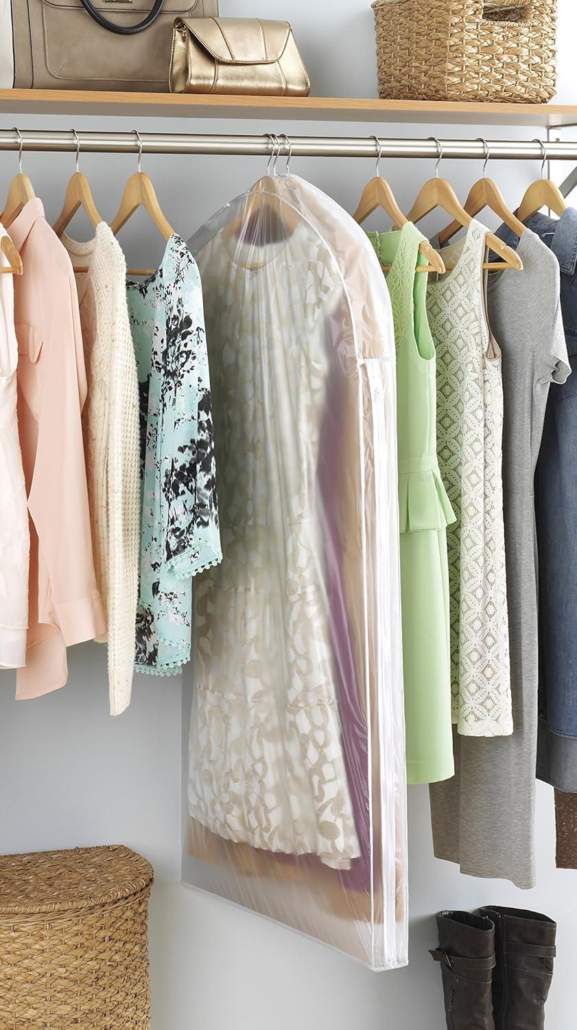 imageWhitmor Zippered Protective Gown Bag Clear 24in x 3in x 48in