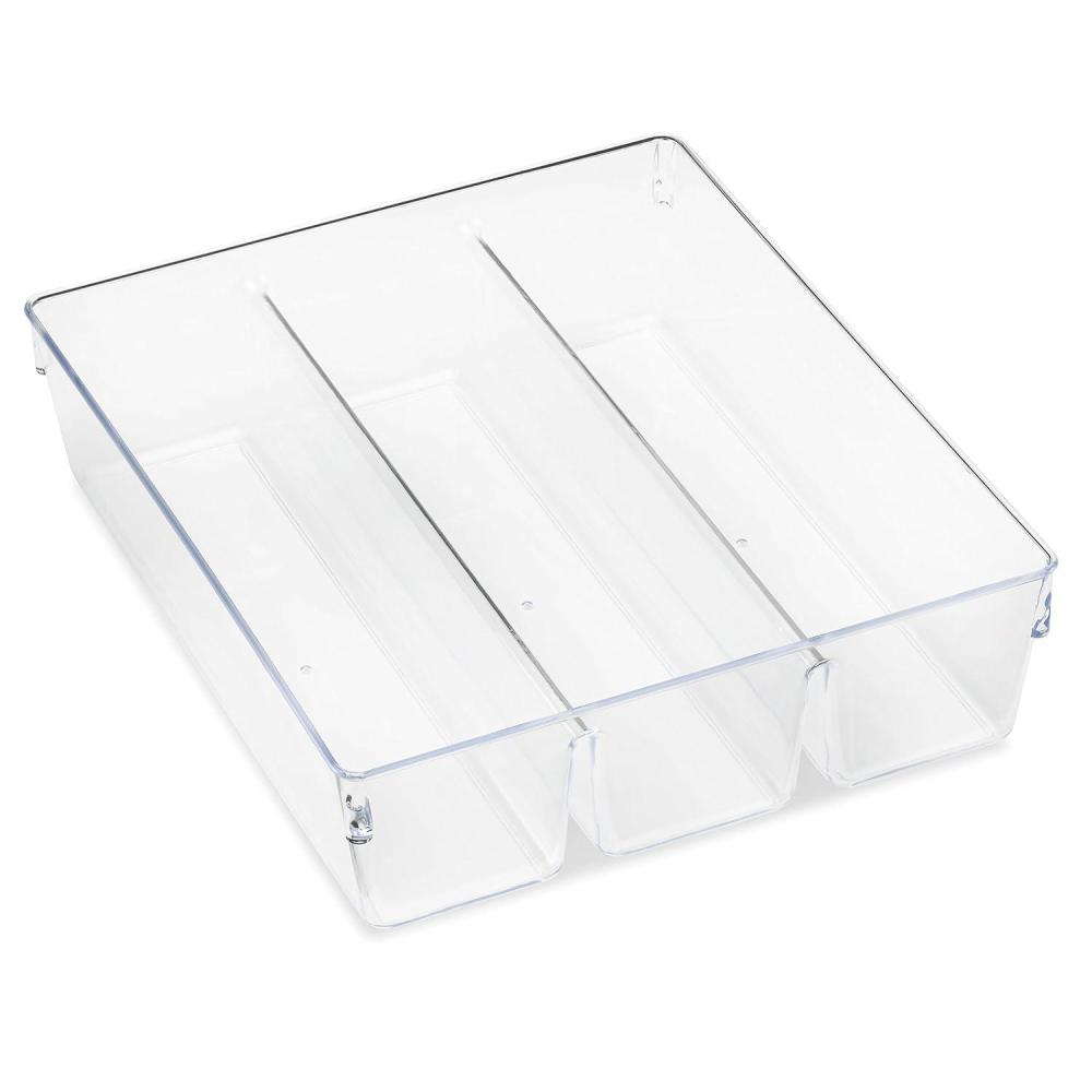 imageWhitmor 3 Section Small Easy Clean Clear Plastic Resin Drawer Organizer3Section