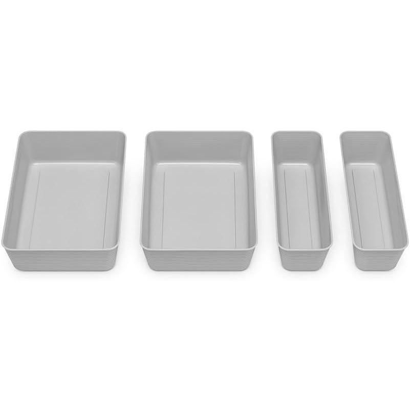 imageWhitmor 62839871 Set of 4Crosshatch Gray Drawer OrganizerAlloy