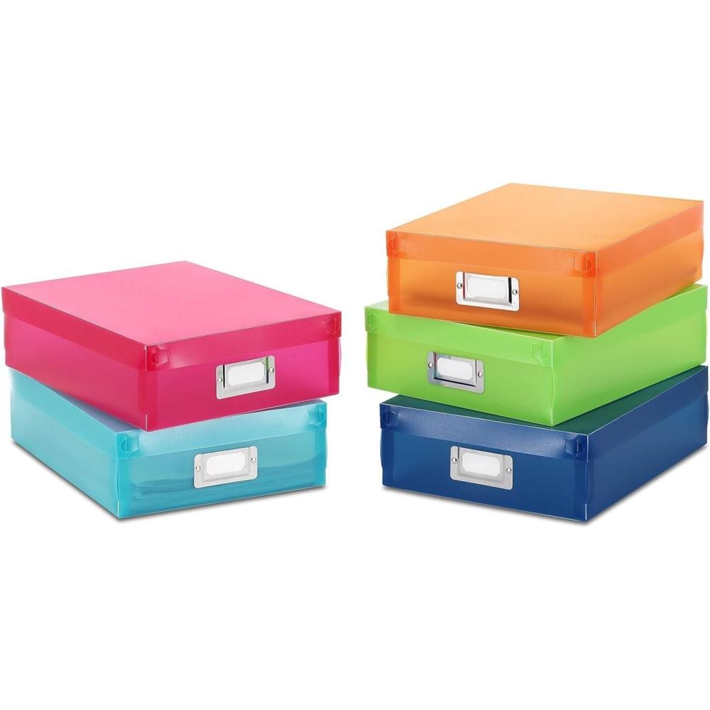 imageWhitmor 67543735 Plastic CD Boxes Set of 5 Assorted Colors120 L x 90 W x 325 H Pack of 6