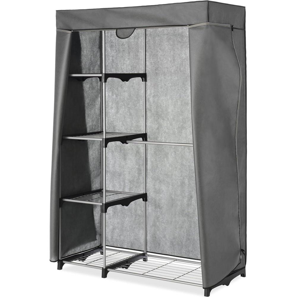 imageWhitmor COVER ONLY for Double Rod Closet with Heavy Duty Zipper GrayGrey