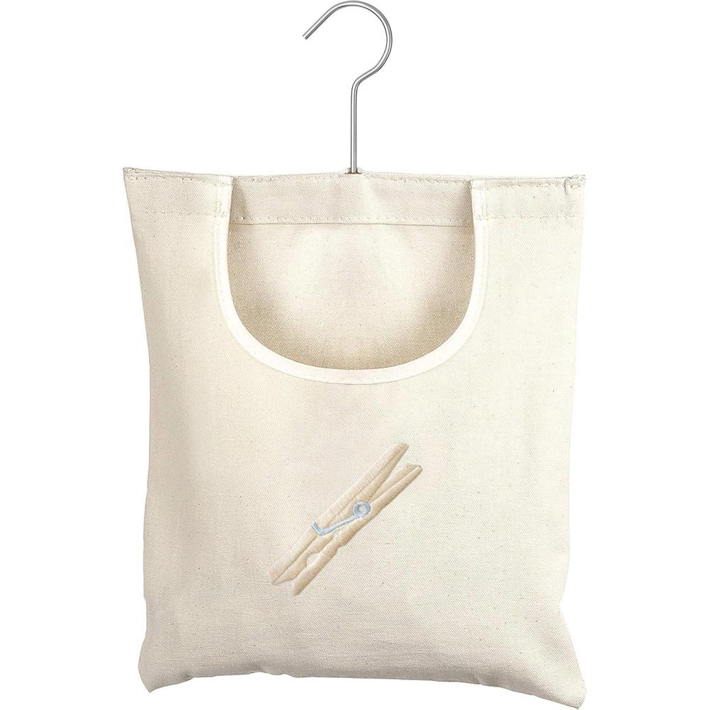 imageWhitmor Canvas Clothespin Bag Hanging Storage OrganizerCLOTHESPIN BAG