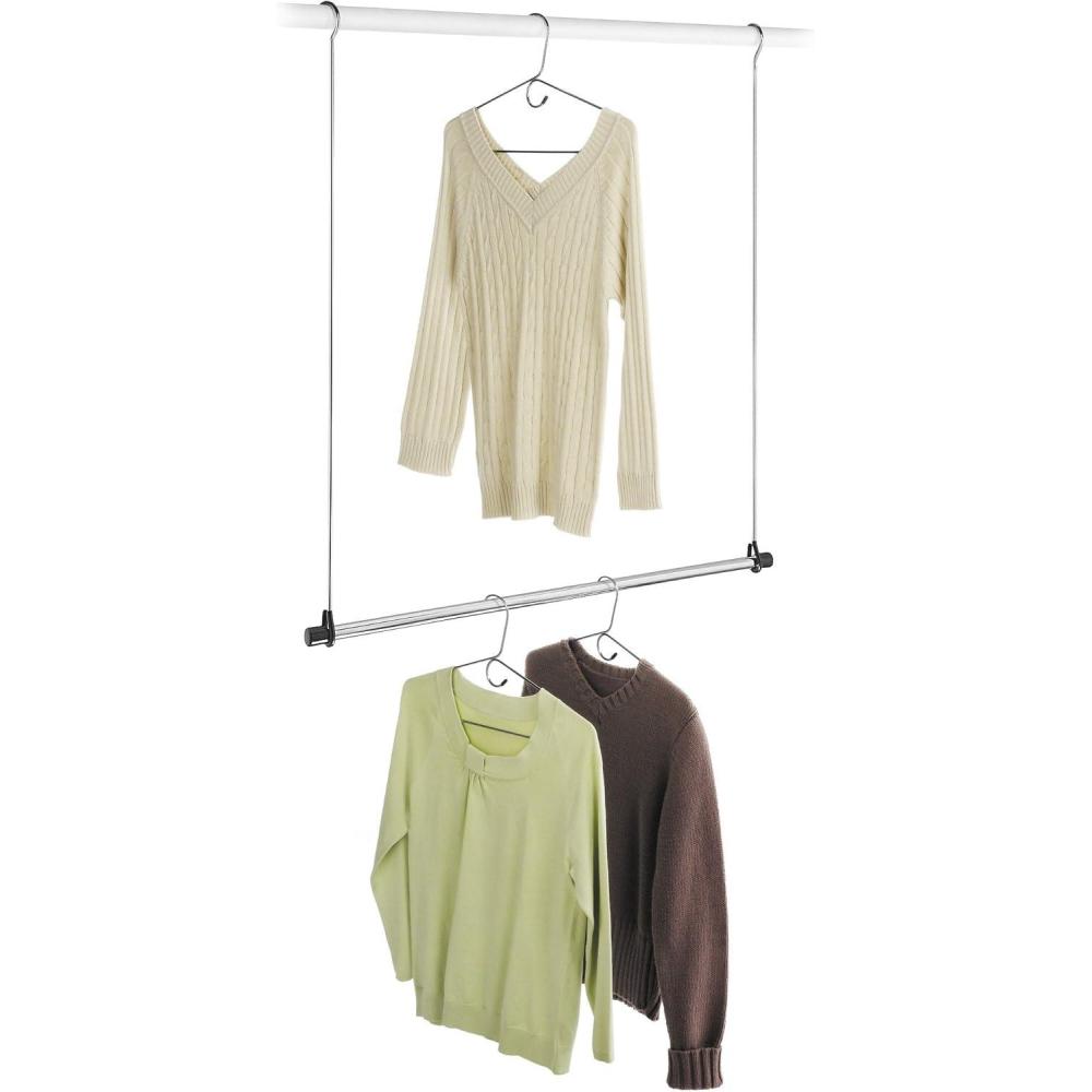 imageWhitmor Double Closet Rod Heavy Duty Closet Organizer Chrome