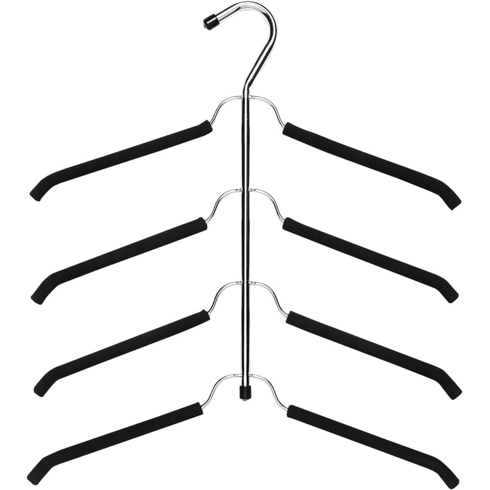imageWhitmor Foam Blouse Hanger 4Tier Chrome ampamp Black