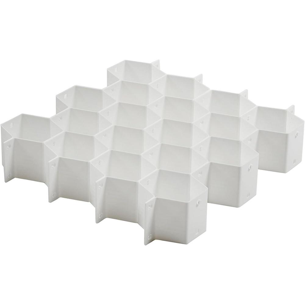 imageWhitmor Honeycomb Drawer Organizer White Set of 11 Count Pack of 1