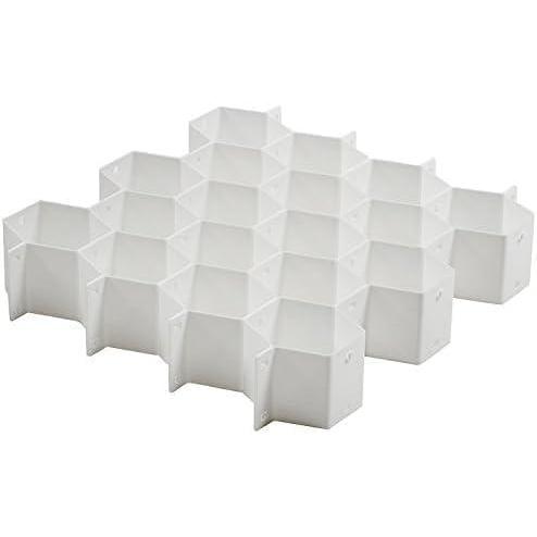 imageWhitmor Honeycomb Drawer Organizer White Set of 11 Count Pack of 6